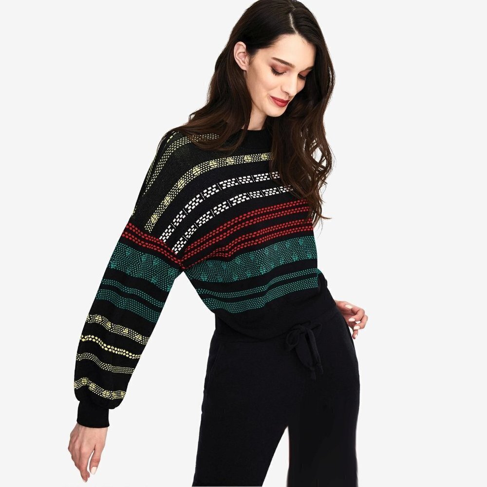 NWT 525 America black & multicolour pattern sweater, M
